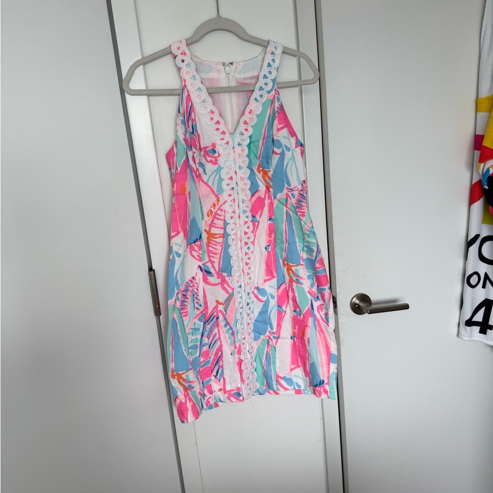 Lilly Pulitzer Multicolor Sailboat Patterned Shift Dress Size 4